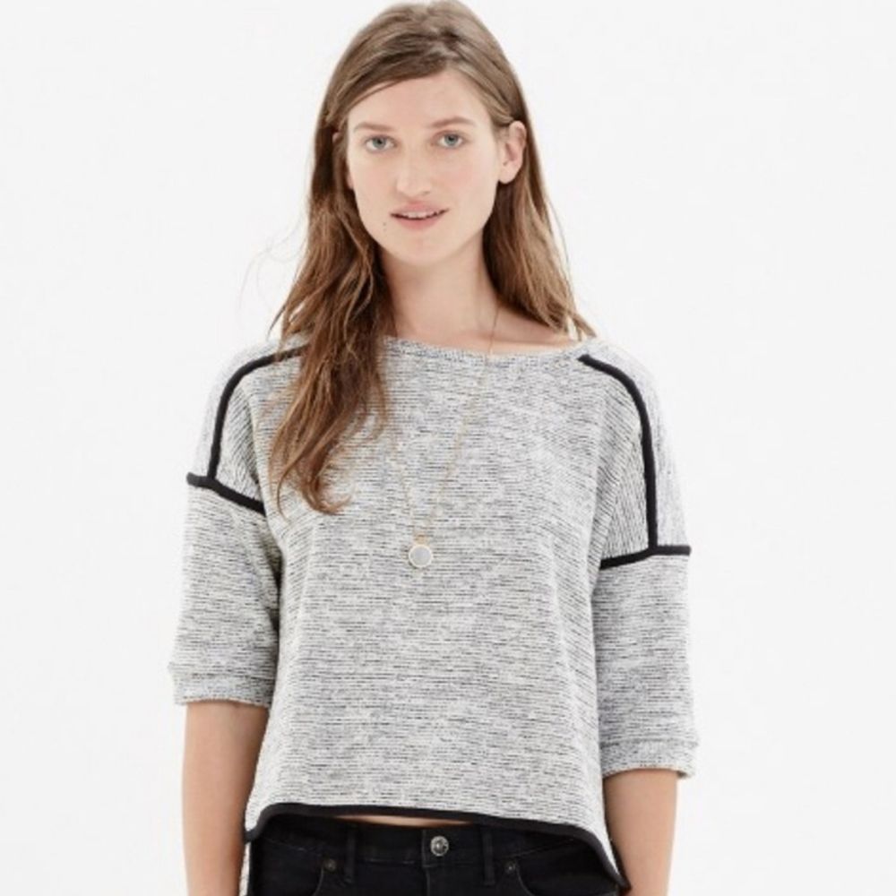 Madewell Small Textured Crop Sweatshirt Sweater Sz XL